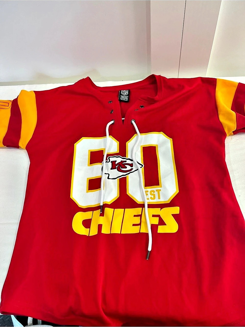 NFL Team Apparel Kansas City Chiefs #20 Color Block Red & Yellow Like New